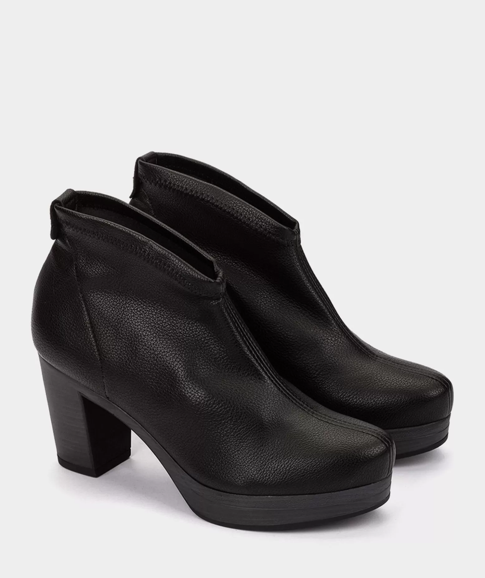 Pedro Miralles Botins | Ankle Boot De Couro Vegano Elastico Preto Onix Negro