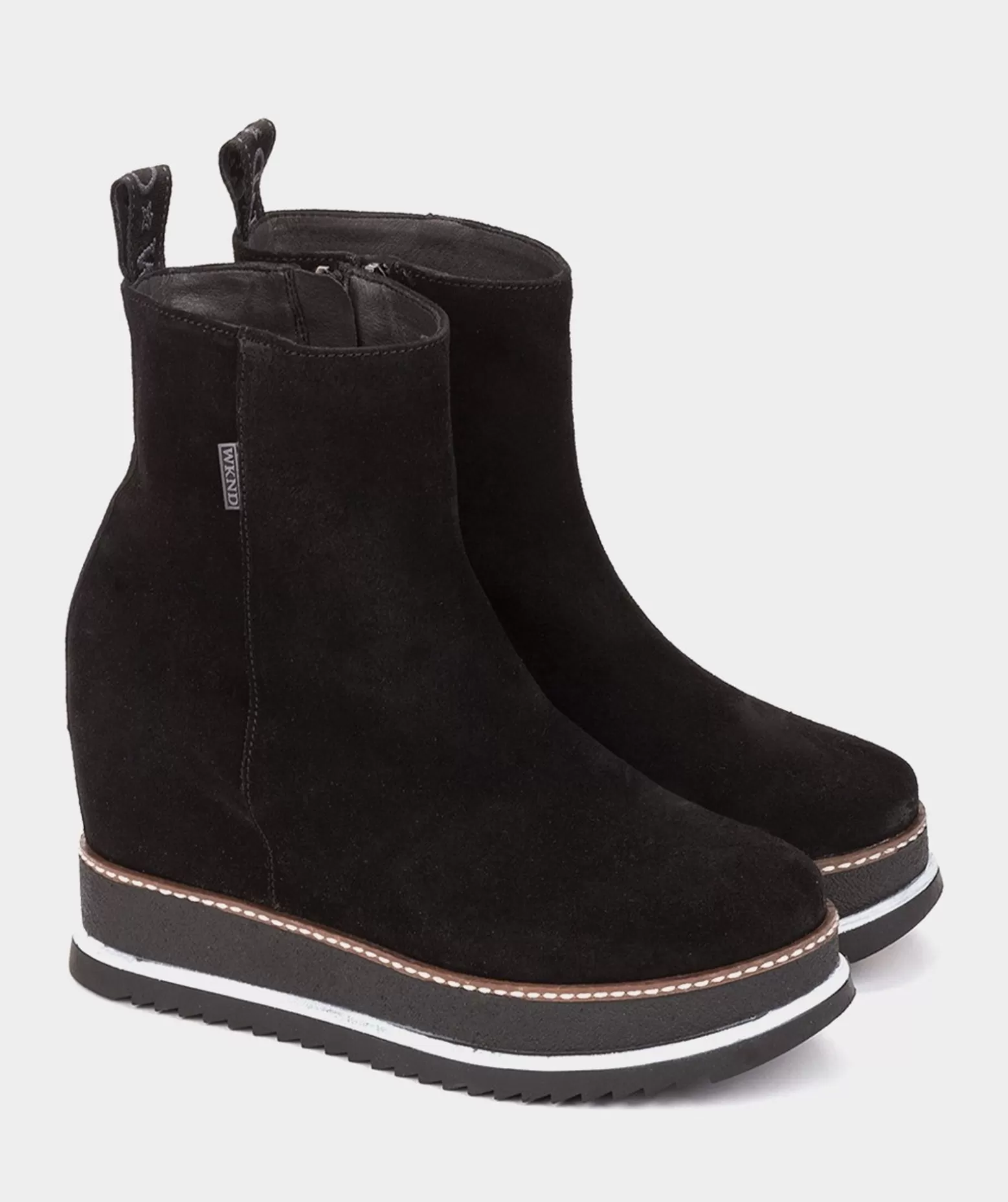 Pedro Miralles Cunhas | Botas De Cano Curto Com Plataforma De Camurca. Velour Negro