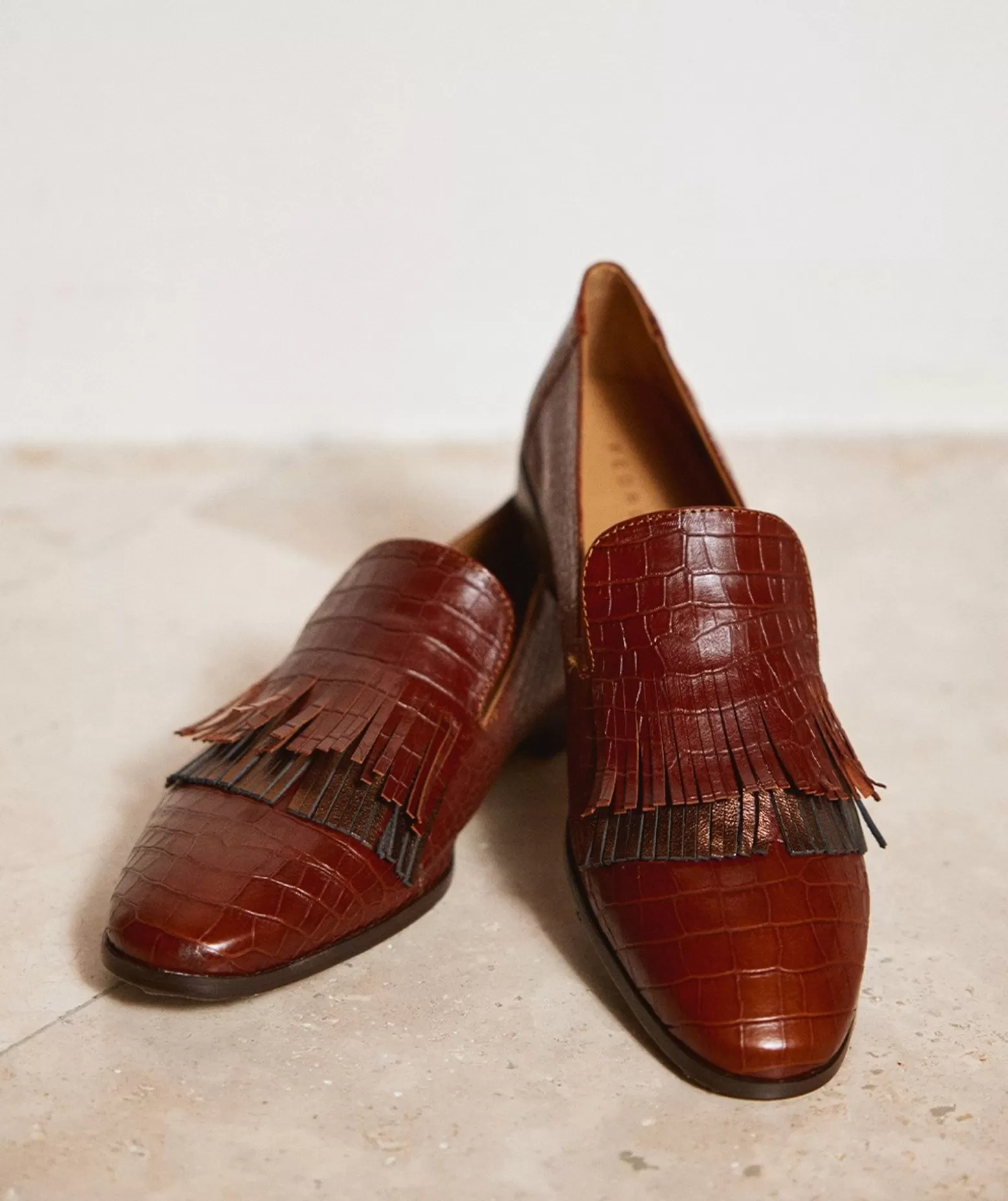 Pedro Miralles Mocassins | Mocassins Em Pele Com Estampado Animal Em Castanho Coco Whisky