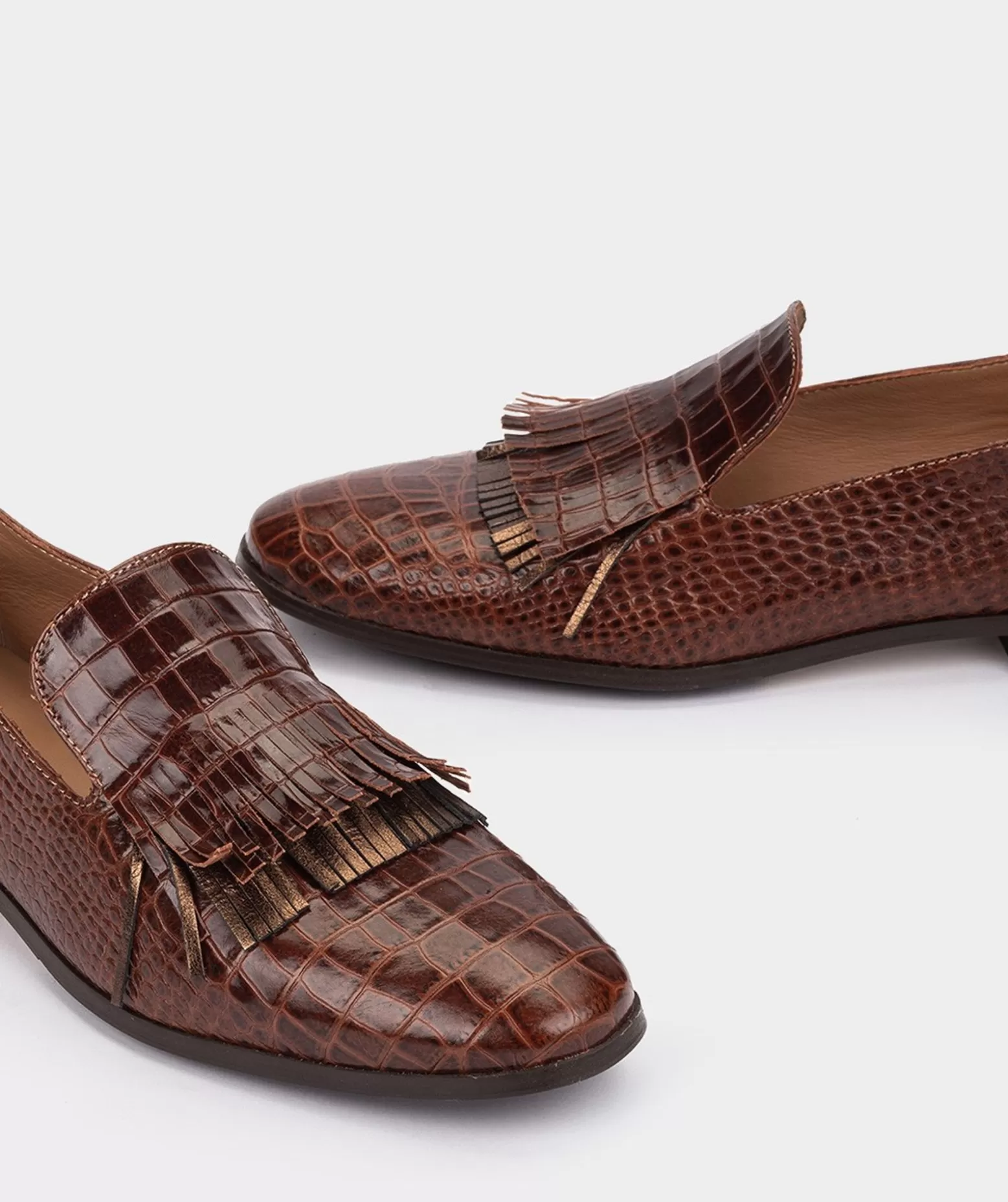 Pedro Miralles Mocassins | Mocassins Em Pele Com Estampado Animal Em Castanho Coco Whisky