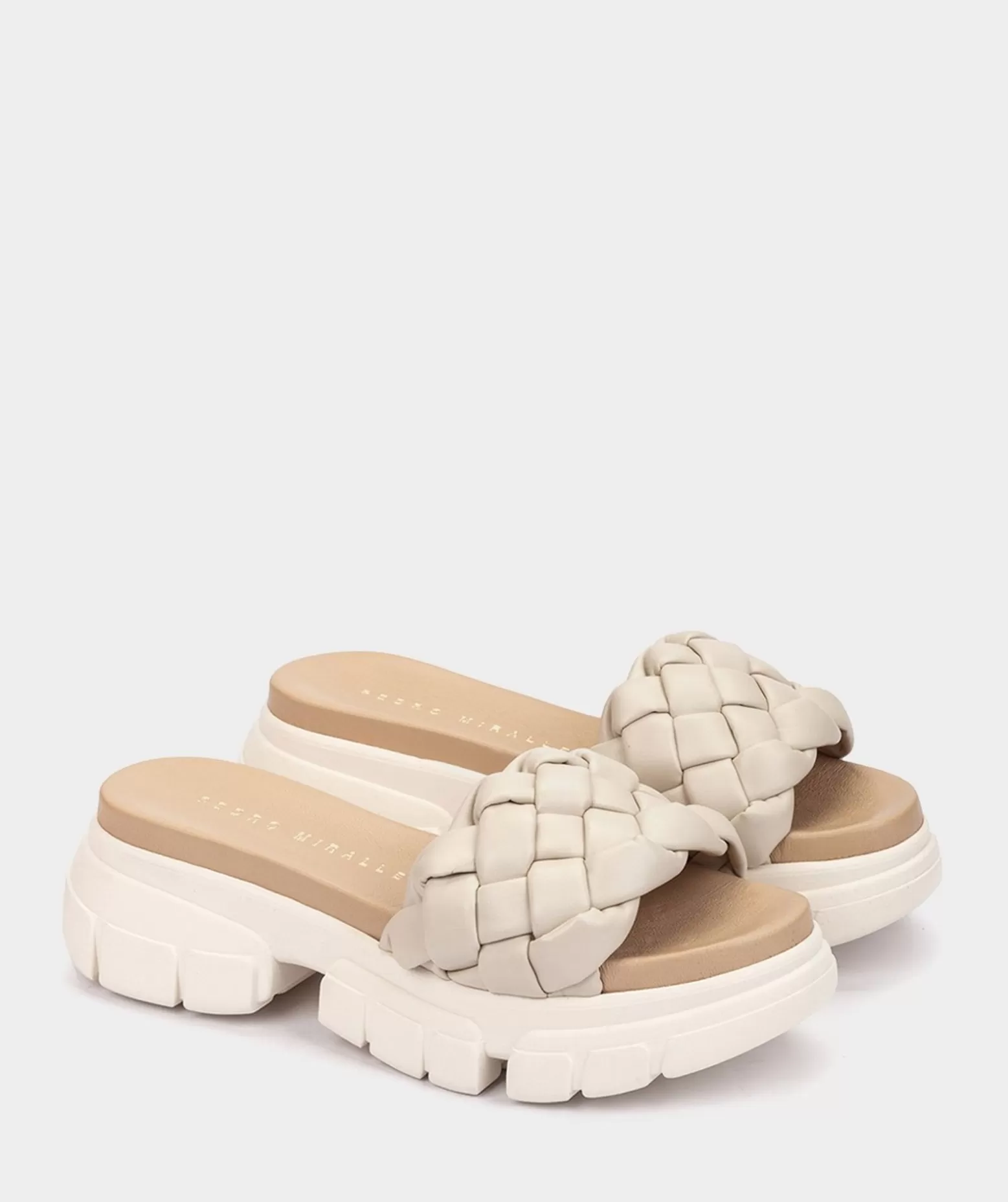 Pedro Miralles Sandalias Planas | Sandalias De Tecido Plano Trenza Beige